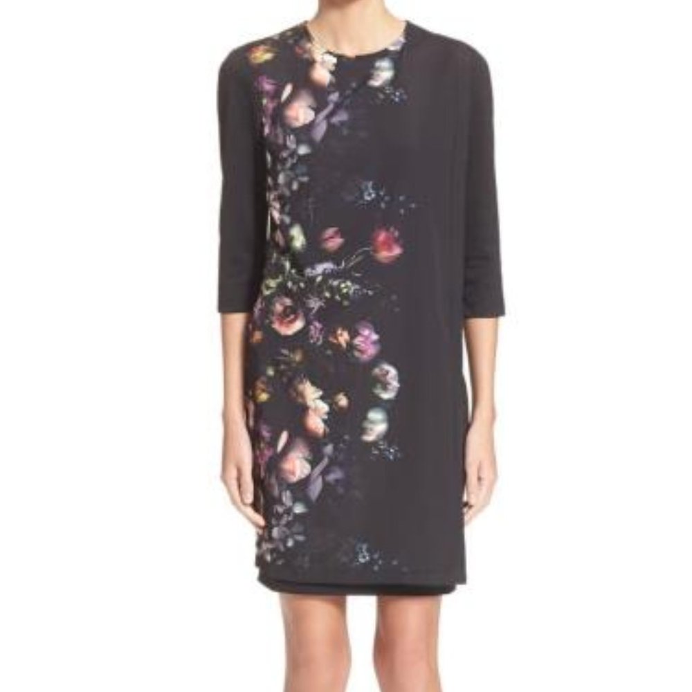 Ted Baker London Black Floral Shift Dress